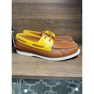 Club Room Men's Moc-Toe Lace Up Casual Boat Shoes Tan Yellow 7.5M New